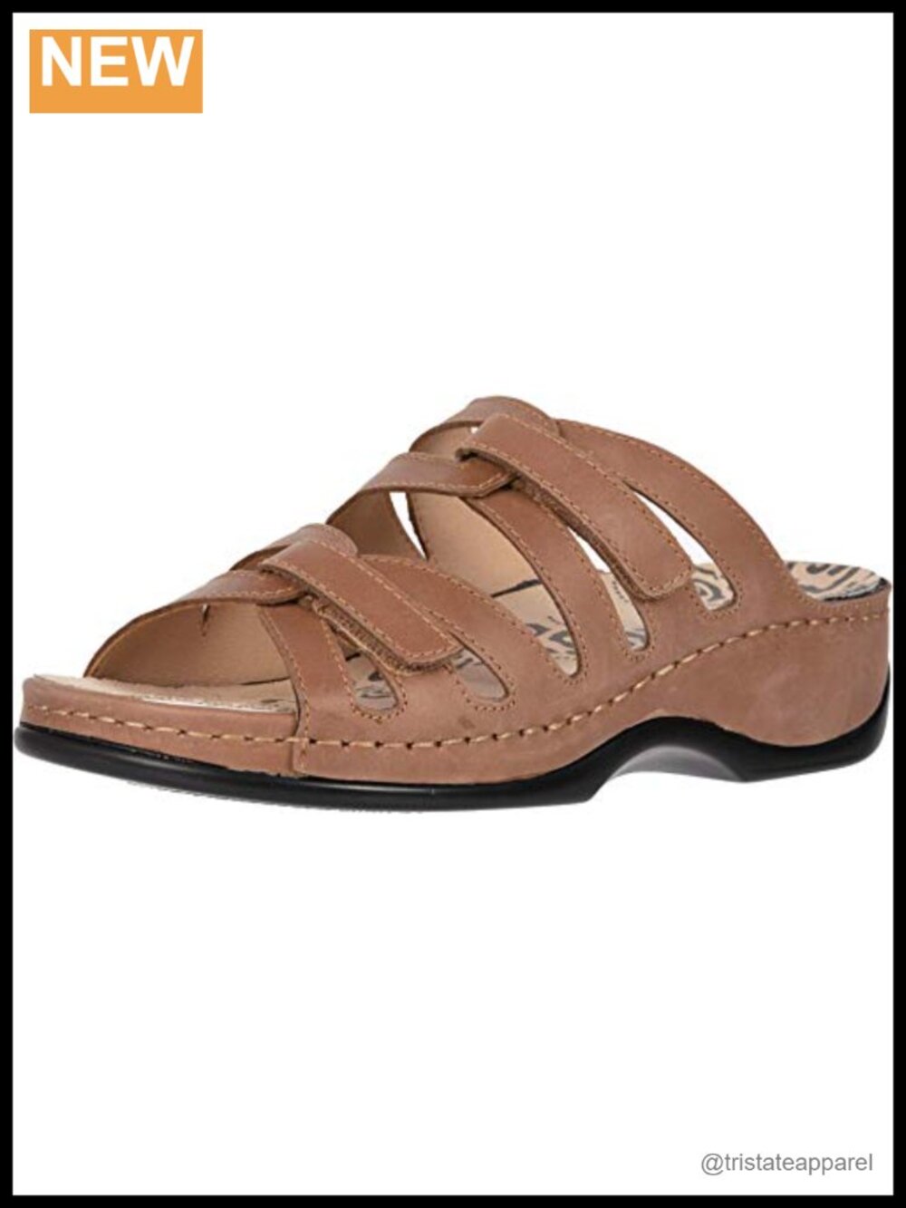 Propet Kylie Women's Leather Slide Sandal Hook & Loop Removable Footbed